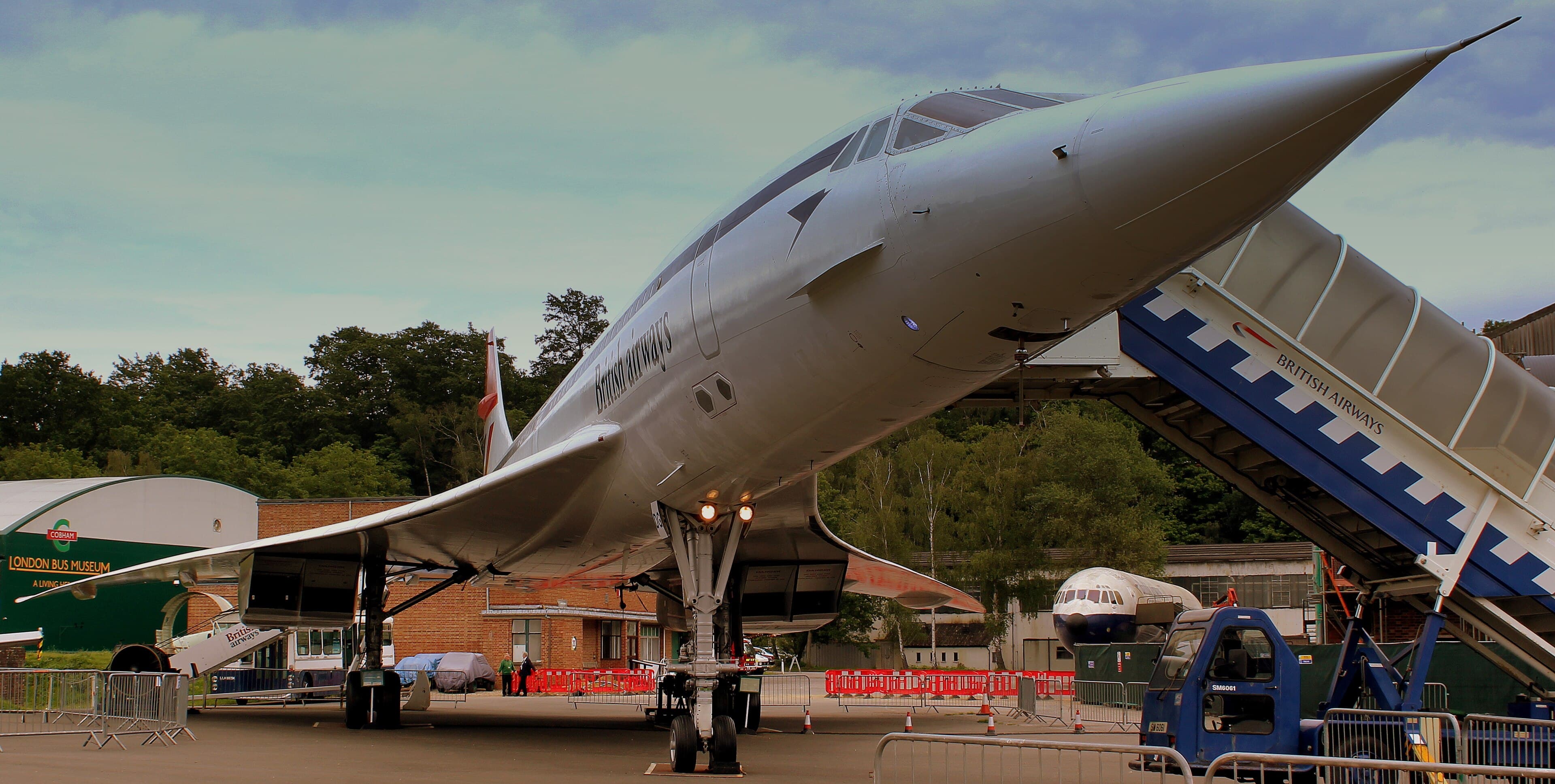 Brooklands Museum, Weybridge: the 1907 track, Concorde and the buses